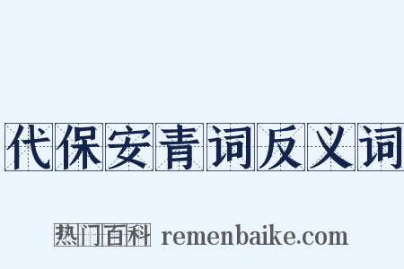 代保安青词反义词是什么意思的图片